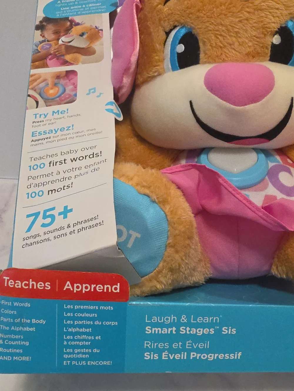 Fisher-Price Pink Plush Learning Puppy - Interactive Kids Toy